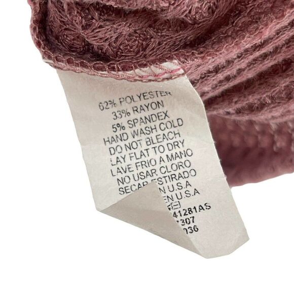Altard State Top V Neck Long Sleeve Waffle Knit Tie Knot Button Front Size Small - Picture 9 of 9